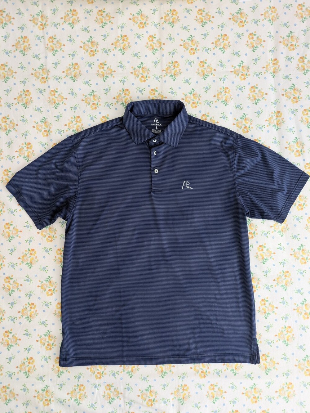 Blue Striped Rhoback Polo (L)